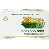 easy pha-max Organic Wheatgrass with Honey Powder (15 sachets) | 100% Whole Leaves and Roots | Gluten Free, Non-GMO | No Artificial Ingredients | Individual sachets