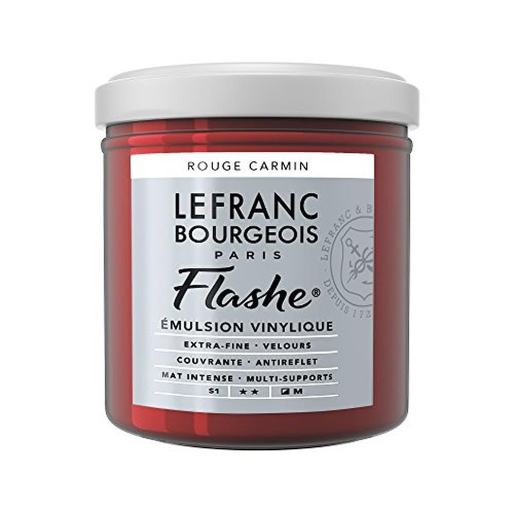 Lefranc Bourgeois Flashe, Extra-Fine Acrylic Vinyl Emulsion, Artists Quality, Carmine Red, 125ml Pot — image 1