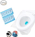 fashionclubs  Pocket Size Travel Disposable Plastic Toilet Seat Covers,Potty Seat Cover,Individually Wrapped, Waterproof and Non Slip,Travel Pack 50PCS,40x48 centimeters