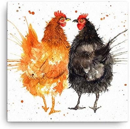 Wraptious Katherine Williams Splatter Brown Black Hens Chicken Mini Canvas