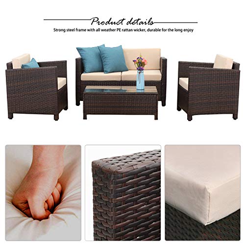 Wisteria Lane Patio Furniture Set, 4 Piece Outdoor Conversation Sets