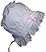 N'Ice Caps Baby Girls Bonnet White Lace Newborn Infant Toddler Sun Hat Special Occasion (Pink Ribbon White, 6 Months)