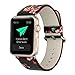 MagicFeel Floral PU Leather Replacement Strap Wrist Watch Band Compatible for Apple Series 1 Series 2 Series 3 (Black)