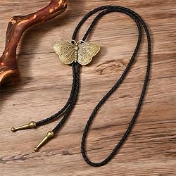 Joxevyia Butterfly Bolo Tie for Women Vintage Gold