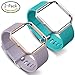 Fitbit Blaze Bands, SKYLET 2 Pack Silicone Replacement Accessories Wristband with Steel Frame for Fitbit Blaze Smart Watch Bands (No Tracker) (2PC: Light Purple&Teal+2 Frames)