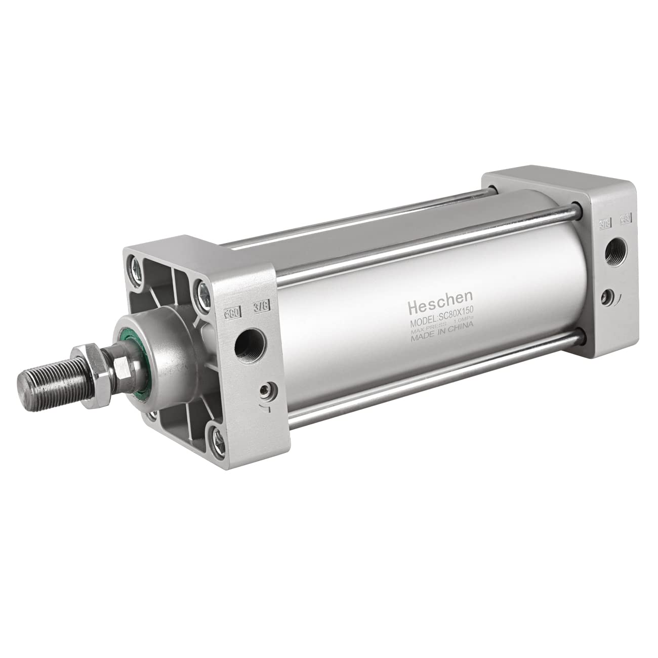 Heschen Pneumatic Standard Cylinder, SC 80-150, PT3/8'' Port, 80mm Bore, 150mm Stroke, Double Acting (Stroke 150mm)