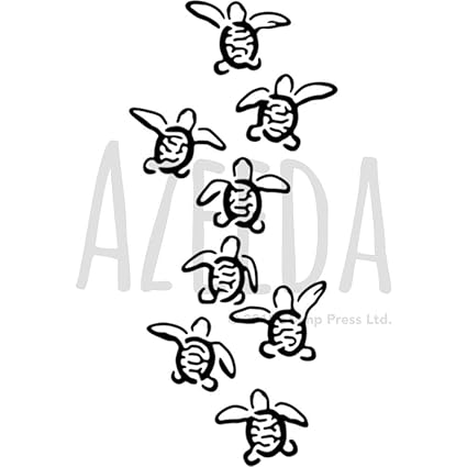 A5 Baby Sea Turtles Wall Stencil Template Ws00036436