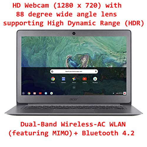 2019 Acer 14in FHD IPS Display Flagship Business Chromebook~Intel Celeron Quad-Core Processor Up to 2.24Ghz~4GB RAM~32GB SSD~HDMI~WiFi~Bluetooth~Chrome OS(Renewed) (Grey)