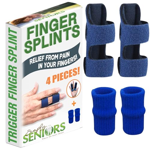 Simply Seniors Finger Splints for Trigger Finger 4 Pieces Set of 2