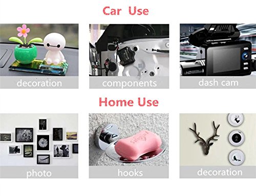 6 Adhesive Pads 1.57 Inches Diameter Double Sided Foam Tape Round Sticky Suction Tab Perfect for Mounting, Dashboard Toys, Windshield, GPS, Tiles, Walls