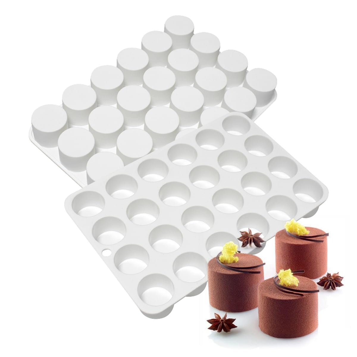 Photo 1 of 24 Cavity Cylinder Silicone Cake Mold For Cookies Making 3D Handmade Kitchen Reuse Baking Tools Decorating Mousse (B_ Cylinder)