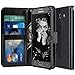 LK Case for Samsung Galaxy J3 Emerge / J3 2017 / J3 Prime / J3 Mission / J3 Eclipse / J3 Luna Pro/Sol 2 / Amp Prime 2 / Express Prime 2, PU Leather Wallet Flip Protective Case Cover (Black)
