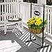 Sorbus Welcome Planter Basket Stand with Coco Liner, Stylish Flower, Plant, and Outdoor Décor for Home, Garden, Patio, Deck, Black Metal