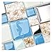 New Idea Tile Kitchen Bath Backsplash Accent Wall Decor TST Glass Metal Tile Marine Animals Icon Beach Style Inner Conch Sea Blue Mosaic Tiles TSTNB11 (1 Sample 6x6 Inches)