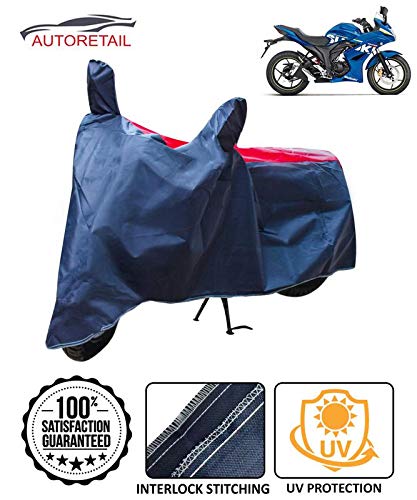 HMS Two Wheeler Bike and Scooty Cover for Suzuki Gixxer SF with Buckle Lock (Red & Blue)