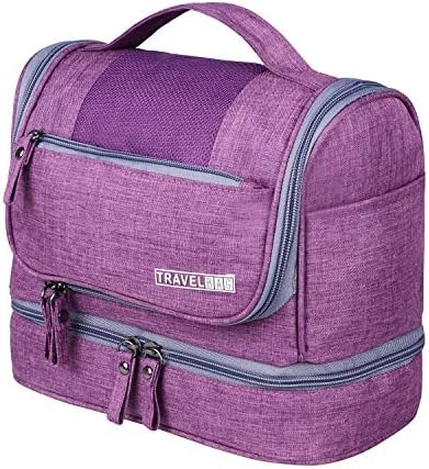 Hanging Travel Toiletry Bag for Short Trip, Portable Toiletry Organizer Kit with Mesh Pockets & Sturdy Hook, Dry and Wet Depart