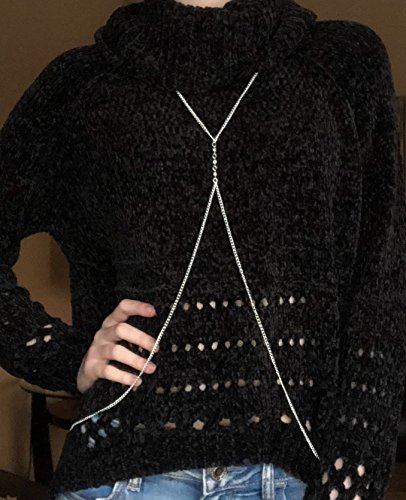 Body Chains for Teens & Women - Trendy Fashion Belly Jewelry Necklace Dresses Up Any Outfit (Silver) - Thumbnail 4