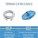 TBMax Cat 6 Ethernet Patch Cable Flat 10ft,Fast Ethernet than Cat5e/Cat5 Bandwidth,Short Network Cat6 Cable Patch,10 ft Slim Internet Cable Computer/Gaming Ethernet Cord Snagless RJ45 Connectors White