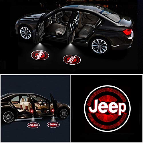 PATRICON 4-Pack Wireless Car Door Led Welcome Light Projector for Jeep Accessory, No Drill Type Logo Light Ghost Shadow Light Lamp (Size 2)
