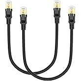 UVOOI Cat8 Ethernet Cable 1FT 2-Pack, High Speed Ethernet Cable Cat 8 SFTP Internet Network Patch Cord Short Cable 40Gbps 200