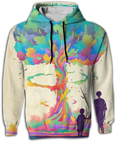 Mushroom Cloud Men Floral Cozy Long Sleeve Hipster Pullover Hoodie Hoody Sweatshirt For Men