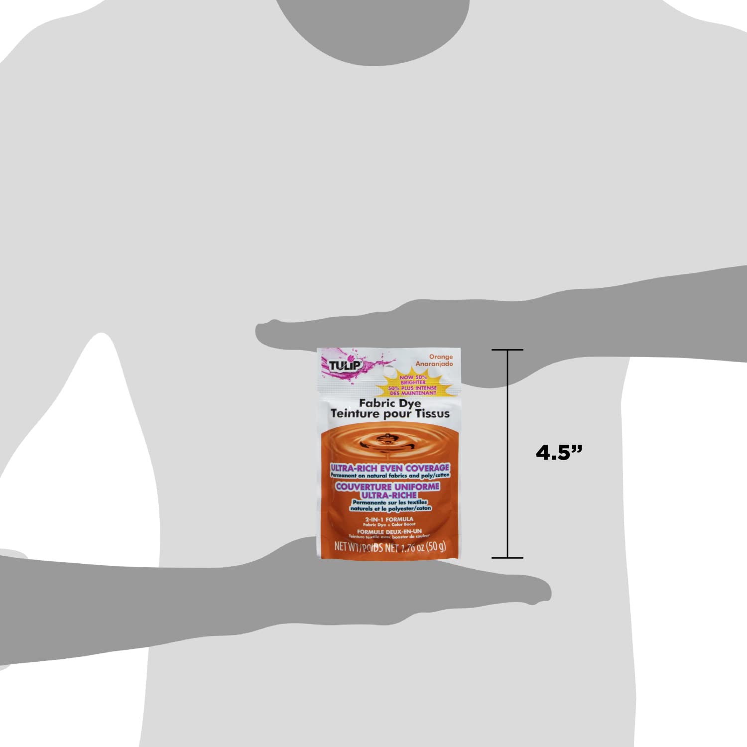 Tulip Permanent Fabric Dye Powder, Hot Dye Method for Vibrancy, Long-Lasting Color, Orange