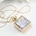 Gmai Dried Pressed Flower Square Shape Pendant Necklace Purple Color