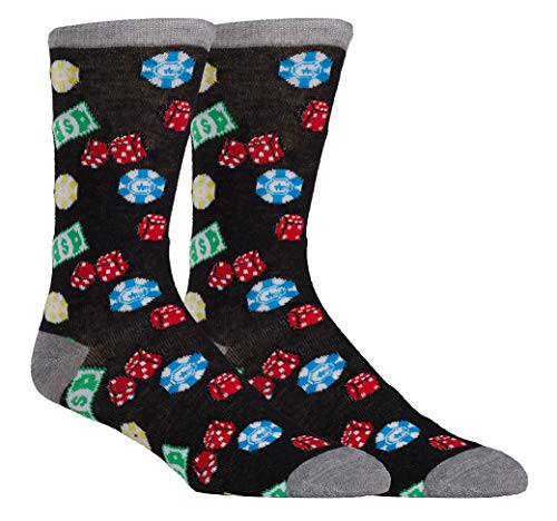 image for Zoo York Men's Novelty Casual Dress Socks, Crazy Casino Vegas Poker So