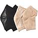 Urbun 2 Pairs Gel Moisturizing Socks Soft Repair Dry Cracked Heel Skin, Brown+Black