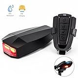 XIAOKOA Intelligent Bike Tail Light,Wireless Anti-Theft Bicycle Alarm,USB Rechargeable Taillights,Waterproof Rear Bike LED with Remote Control and Bell for Mountain Accessories