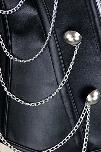 Killreal-Womens-Steampunk-Gothic-Spiral-Steel-Boned-Leather-Corset-with-Chain