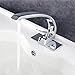 Charmingwater Modern Single Handle Bathroom Vanity Faucets, Single Hole Sink &Lavatory Mixer Tap, Single Lever with Deck Plate, Curved Chrome