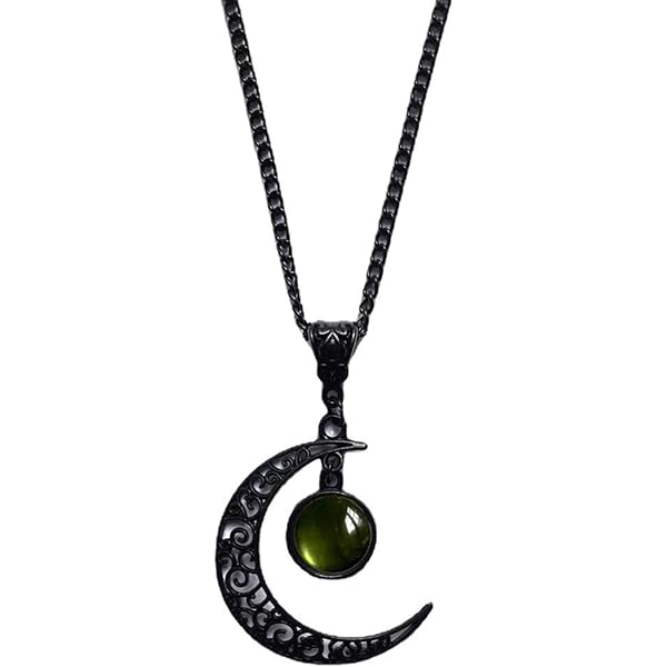 Amazon.com: Rrdaily Gothic Moon Crystal Necklace Punk Style