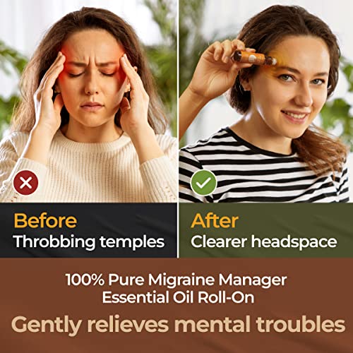 Gya Labs Migraine Relief Essential Oil RollOn Aromatherapy, Migraine