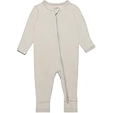 GUISBY Baby Footless Rompers, Rayon Pajamas 2 Way Zipper with Long Sleeve Sleeper