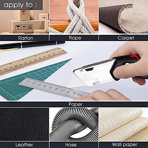 KATA 2-Pack Heavy Duty Utility Knife,Quick Change Blade, Retractable and Folding Box Cutter for Cartons, Cardboard and Boxes - With 10pcs SK5 Sharp Blades Included,Blade Storage Design