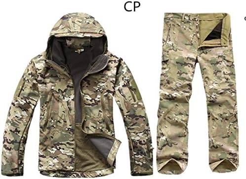 Catwomanfun Winter Autumn Waterproof Shark Skin Soft Shell Jacket Set Men Tactical CP Camouflage Jacket Coat Camo Military Army Clothes Suit
