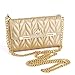iPhone 6s Wallet Case,iPhone 6/6s Handbag Purse Case,ACO-UINT Luxury Diamond Bowknot Rhombus Magnetic Snap Pattern PU Leather Wallet Case with Card Slots,Folio Book Cover Case with Metal Chain for iPhone 6/6s 4.7[Golden]