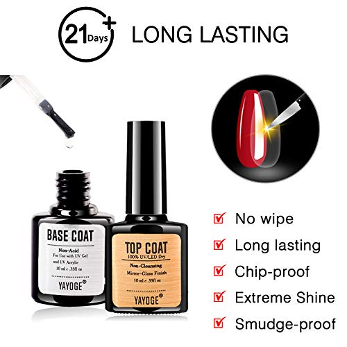 Yayoge Poly Gel Nail Kit - Glitter Poly Extension Nail Gel Kit with Slip Solution Base Top Coat Nail Builder Gel Kit for Nail Manicure Professional All-in-One French Kit