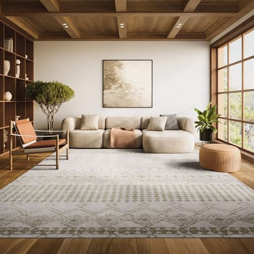 SAFAVIEH Area Rug 8x10 - Tulum Collection - Large - Ivory & Sage, Moroccan Boho…