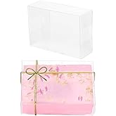 40 Pack 3.5x2.36x1.2 Inch Clear Plastic Soap Boxes for Homemade Soap - Small Dessert Gift Bakery Boxes for Macarons, Cookies & Candies, Wedding & Birthday Party Favors