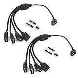 HUALAND 2 pcs Black 4 Pins LED Splitter Cable LED