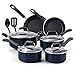 Cook N Home 12-Piece Nonstick Stay Cool Handle Cookware Set, Blue
