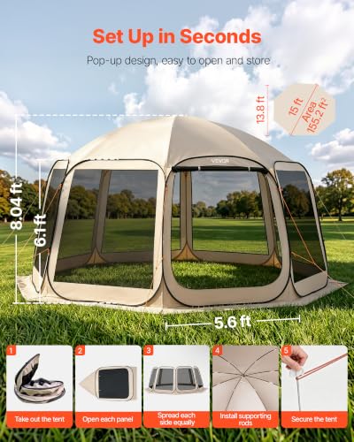 VEVOR 15x13.8 Pop Up Screen House Review: Large Portable Gazebo for Bug-Free Gatherings image 22