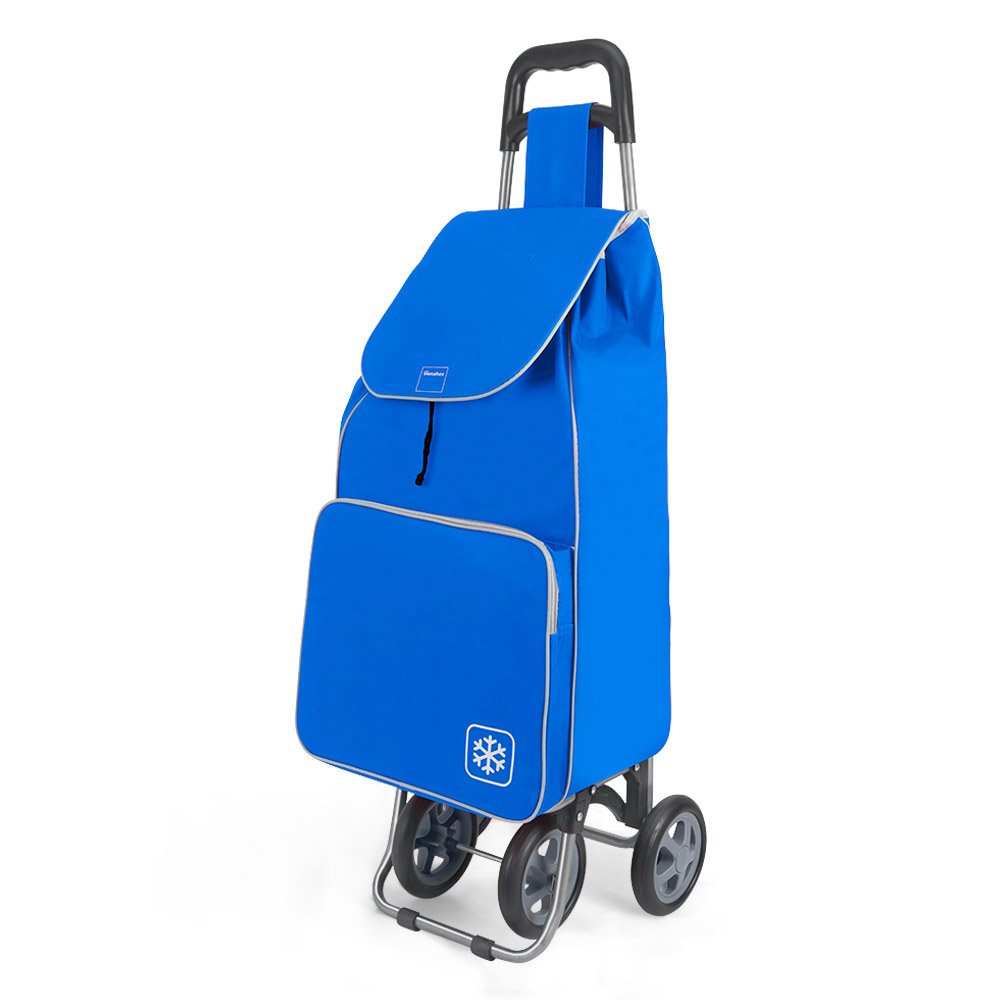 Metaltex Aloe Shopping Trolley with 4 Wheels, Metal, 120 x 60 x 6 cm 120x60x6 cm blue