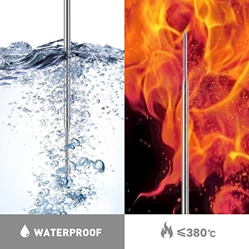 Sunavo Wireless Remote Cooking Meat Thermometer Digital with Large LCD and Timer Alarm for Grilling Oven Kitchen Smoker BBQ Grill with Dual Stainless Steel Temperature Probe - Thumbnail 5