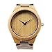 icool New Vosicar Retro Leather Fashion Bamboo Wooden Watch Japan Movement Quartz with Genuine Cowhide Leather Band Casual Watches Creative Gifts for Men