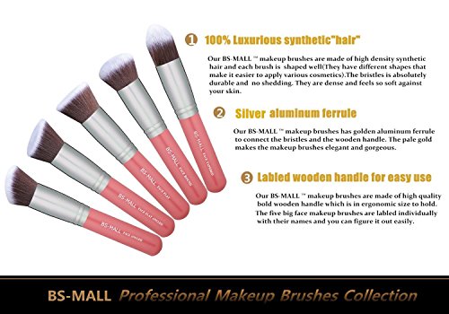 Set Of Professional Makeup Brushes With Names On White Background