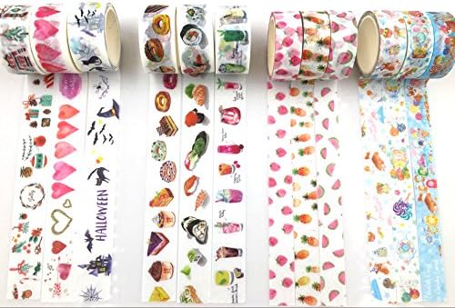 12 rolls Festival Food Fruit Dessert Cake Candy Lollipop Halloween Washi tape Set