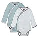 SkipHop Baby Boys' Petite Triangles Side-Snap Long Sleeve Bodysuit, Blue, 3 Months